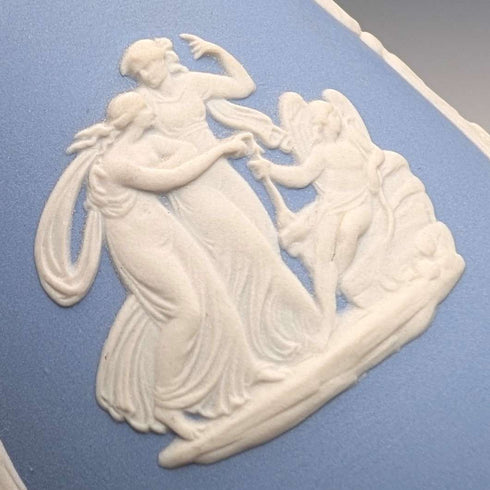 英国复古Wedgwood贾斯珀陶器单支花瓶,淡蓝色