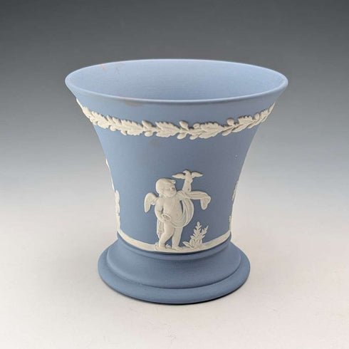 British Vintage Wedgwood Jasperware Small Vase in Pale Blue