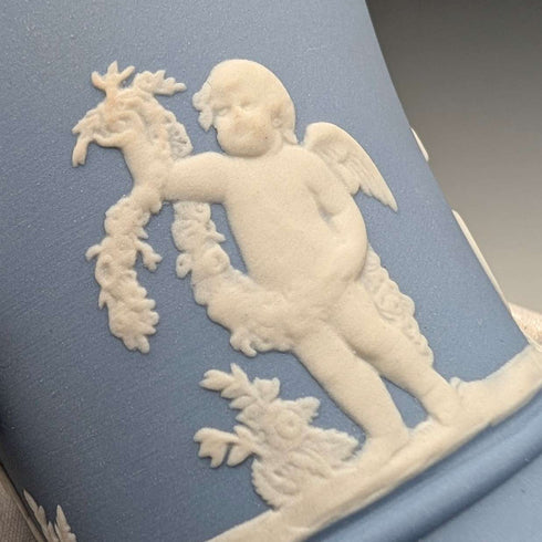 British Vintage Wedgwood Jasperware Small Vase in Pale Blue