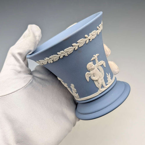 British Vintage Wedgwood Jasperware Small Vase in Pale Blue