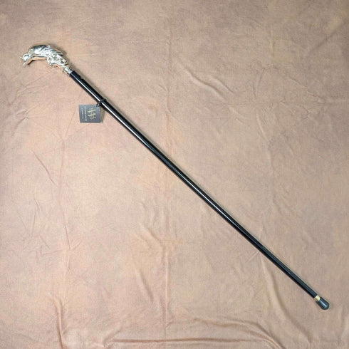 【Nuevo】 Bastón con mango de halcón de plata pura, hecho en Italia, 97 cm
