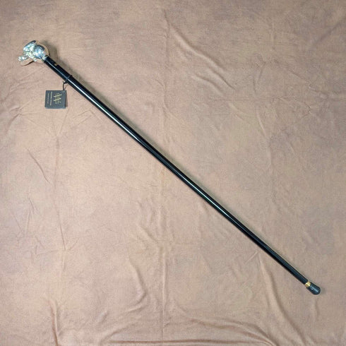 【Nuevo】Bastón con mango de cabeza de loro, hecho en Italia, plata esterlina, eje de 94 cm