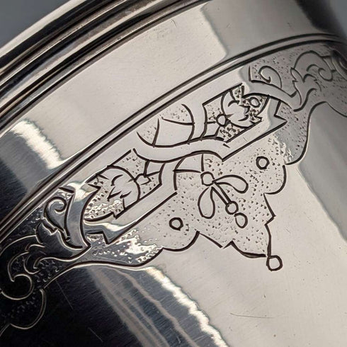 Vaso de plata 800 antigua alemana, hacia 1900, 146 g, David Kugelmann