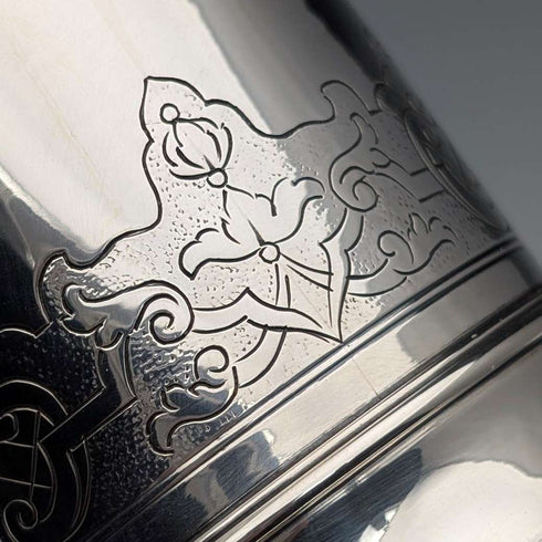 Vaso de plata 800 antigua alemana, hacia 1900, 146 g, David Kugelmann