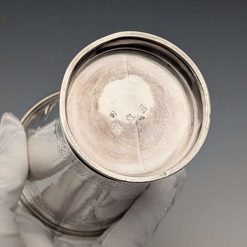 Vaso de plata 800 antigua alemana, hacia 1900, 146 g, David Kugelmann