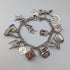 British vintage sterling silver charm bracelet, 48g, padlock clasp
