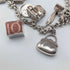 British vintage sterling silver charm bracelet, 48g, padlock clasp