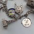 British vintage sterling silver charm bracelet, 48g, padlock clasp