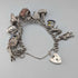 British vintage sterling silver charm bracelet, 48g, padlock clasp