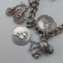 1962 British Vintage Sterling Silver Charm Bracelet 48g Padlock Clasp WJS