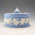Vintage British Wedgwood Jasperware Round Bonbonniere in Pale Blue