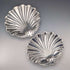 Vintage British silver plate large shell dish pair