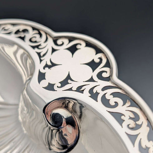 Vintage British silver plate large shell dish pair