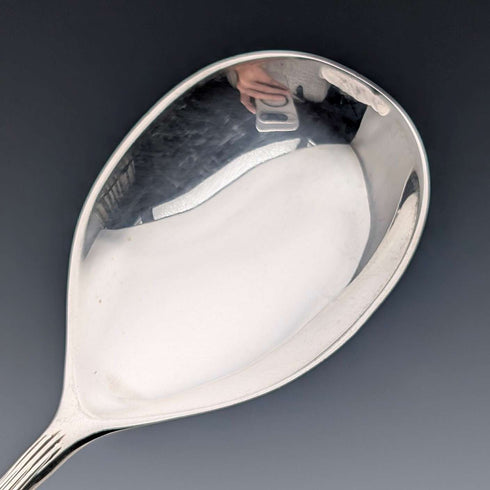 1982 British vintage sterling silver tea caddy spoon, 13g, rose decoration, JB Chatterley