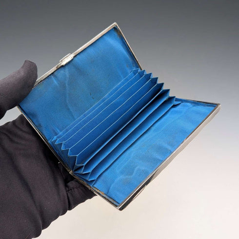 Tarjetero de plata de ley estilo libro, antigüedad británica de 1875, 75 g, Frederick Marson
