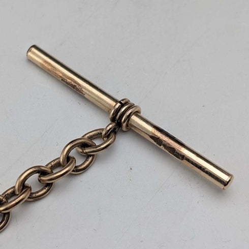 Cadena Albert de eslabones de fantasía en oro laminado antiguo con dije de brújula
