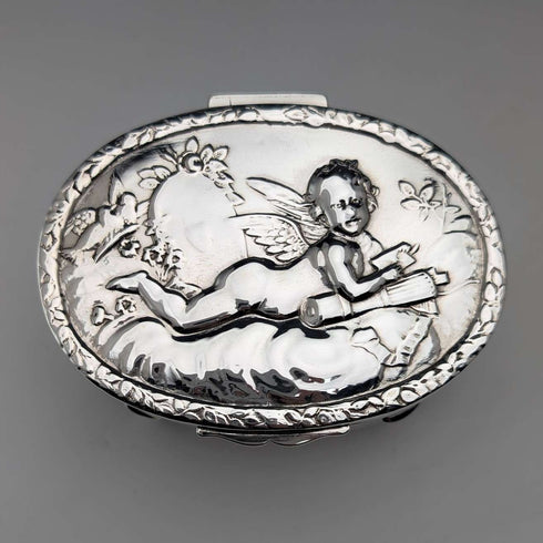 Joyero de plata esterlina antigua británica de 1903, 111 g, George Nathan & Ridley Hayes