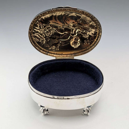Joyero de plata esterlina antigua británica de 1903, 111 g, George Nathan & Ridley Hayes