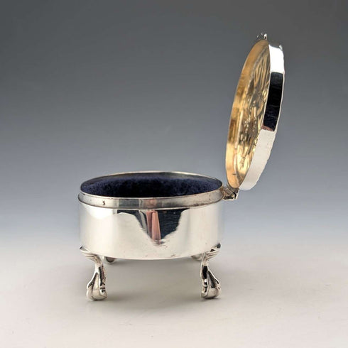 Joyero de plata esterlina antigua británica de 1903, 111 g, George Nathan & Ridley Hayes