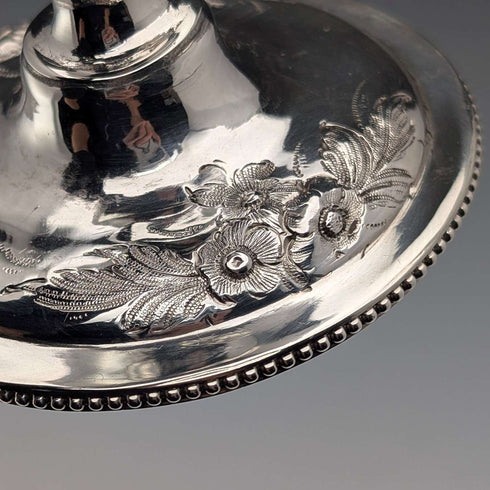 1860 British antique sterling silver stemmed cup 153g James Beebe
