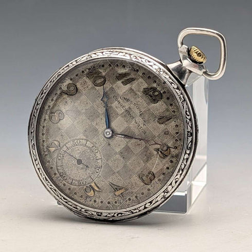 Antique Swiss CORGEMONT pocket watch, Art Deco, silver side open face, in good working order
