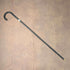 1920s British antique black shaft curved handle pure silver decorated walking stick 91cm