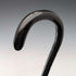 1920s British antique black shaft curved handle pure silver decorated walking stick 91cm