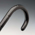 1920s British antique black shaft curved handle pure silver decorated walking stick 91cm