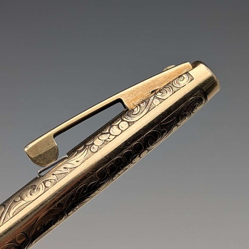 Bolígrafo vintage estadounidense Sheaffer chapado en oro de 12K