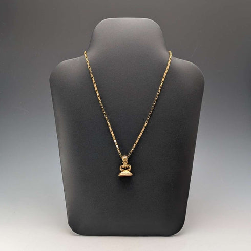 Antique rolled gold ceiling pendant with necklace