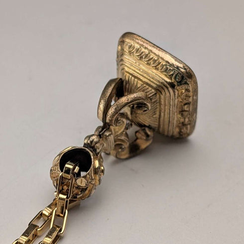 Antique rolled gold ceiling pendant with necklace