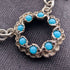 Collar vintage de plata de ley con decoración de cristal turquesa y marcasita, 23 g
