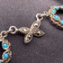 Collar vintage de plata de ley con decoración de cristal turquesa y marcasita, 23 g