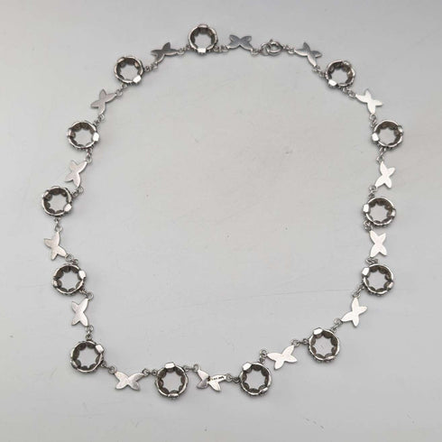 Collar vintage de plata de ley con decoración de cristal turquesa y marcasita, 23 g