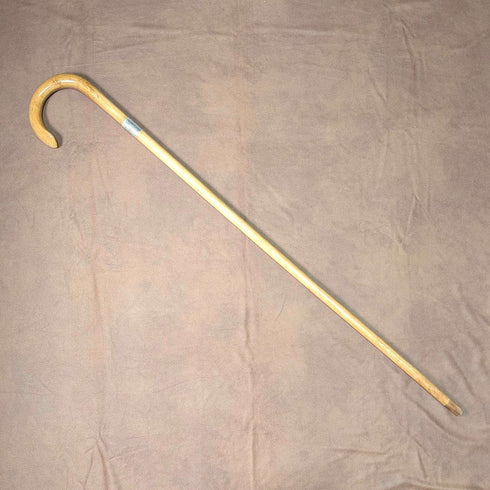 1923 British antique tan shaft, curved handle, pure silver decoration, walking stick, 91cm, K&S