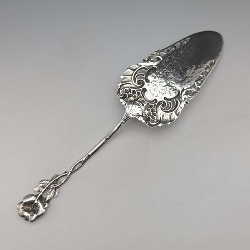 Servidor de pastelería vintage de plata continental con decoración de rosas, 40 g