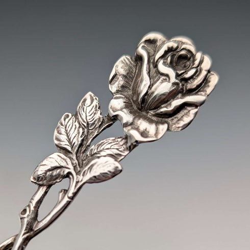 Servidor de pastelería vintage de plata continental con decoración de rosas, 40 g