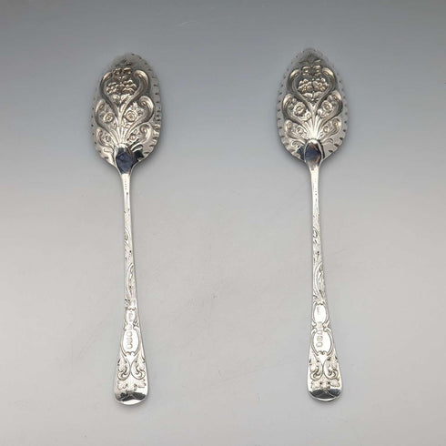 1803년 영국 조지안 앤티크 순은제 베리스푼 페어 Thomas Wallis II