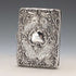 Tarjetero de plata de ley victoriano, 1898, con decoración en relieve, de Joseph Gloster, extra grueso, apertura doble, 127g, en excelente estado.