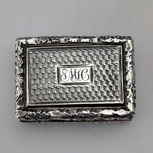 Vinaigrette de plata de ley antigua británica de 1824, 19,5 g, John Bettridge