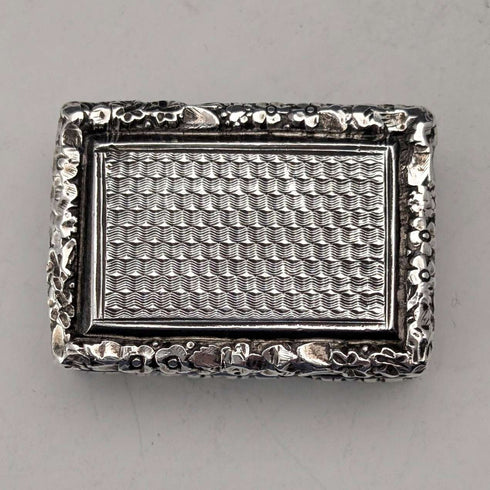 Vinaigrette de plata de ley antigua británica de 1824, 19,5 g, John Bettridge
