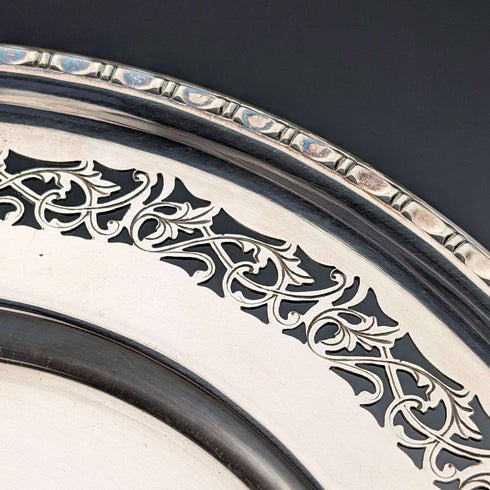 Antique British silver plated oval breadboard by Briddon Brothers