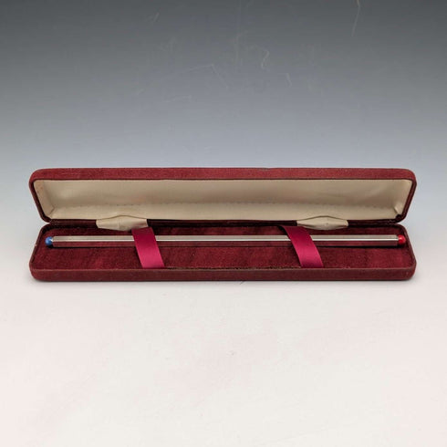 Regla y bolígrafo de plata de ley vintage británicos de 1975, de William Manton, con estuche