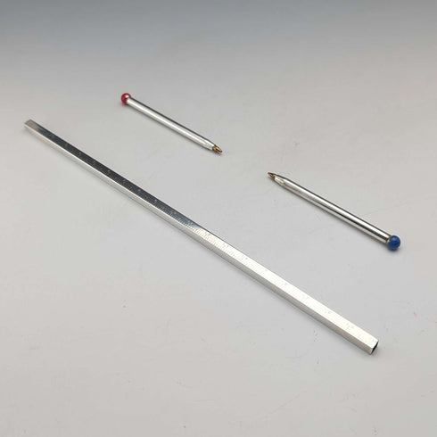 Regla y bolígrafo de plata de ley vintage británicos de 1975, de William Manton, con estuche