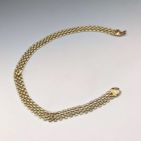 英国ヴィンテージ 9ctロールドゴールド パンサーリンク ネックレス Henry Griffith & Sons Ltd