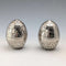 Pareja de saleros y pimenteros vintage con forma de huevo en plata chapada