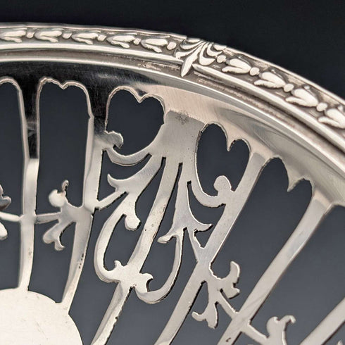 1910年 英国古董 纯银制小型带脚碟子一对 总重104g Mappin&Webb
