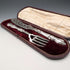 Circa 1852 British antique sterling silver handle fish server pair in case by John Gilbert