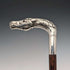 Bastón inglés antiguo con mango de cabeza de caballo en plata de ley y fuste marrón, 92 cm, Emma Blumenstein