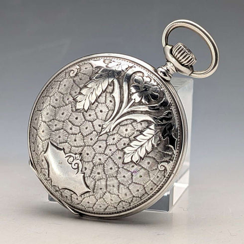 Circa 1926 Antique Longines Pocket Watch, Silver Hunter Case, Arabic Indexes, Good Working Condition